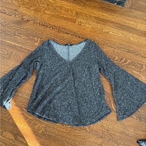 Gray Women's Bell Sleeve Top